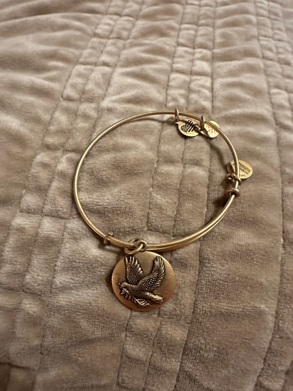 Alex and Ani Gold Tone Eagle Charm Bangle Bracelet